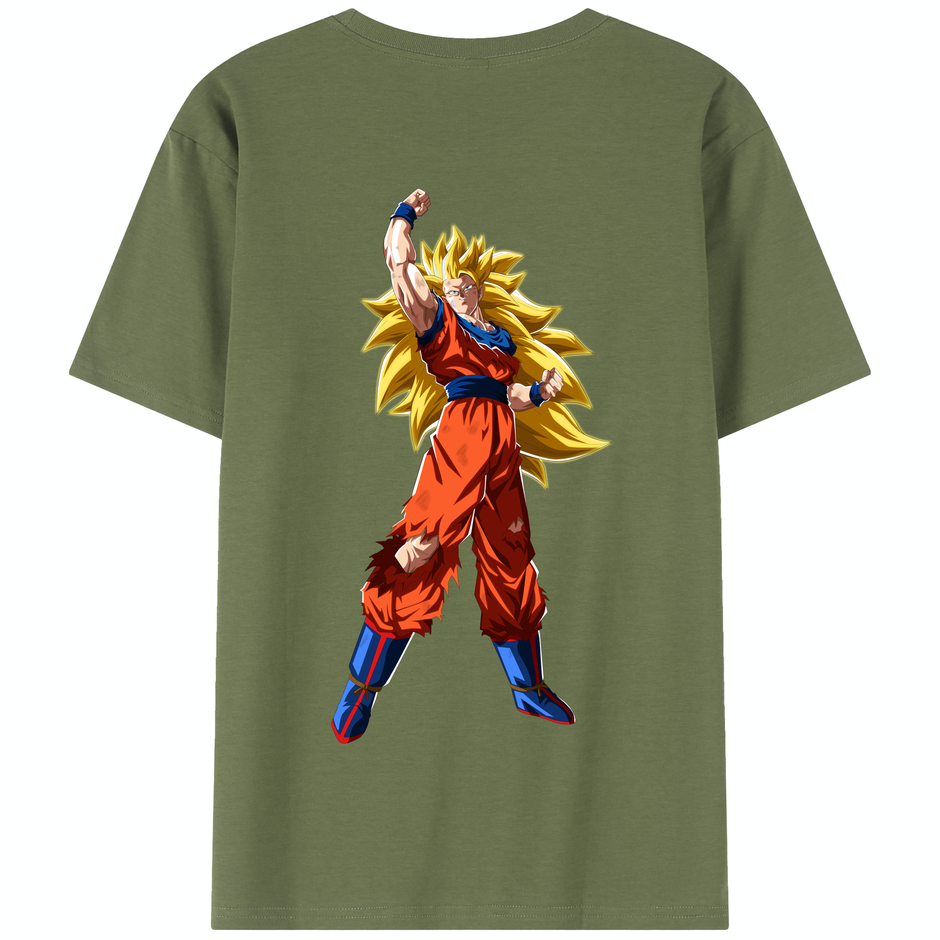 （画像用） ドラゴンボール 孫悟空（そん ごくう）Son Goku カカロット DRAGON BALL Kakarotto 綿100％半袖Tシャツ（背面プリント）